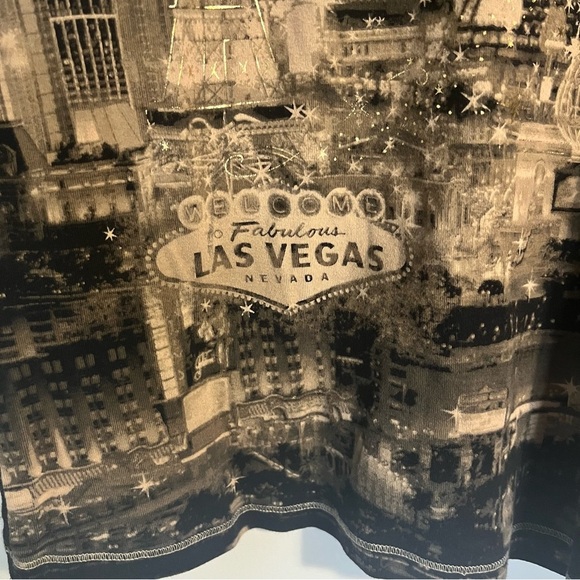 New directions Christmas Sleigh Over Las Vegas Embellished Black 3/4 sleeve. - Picture 4 of 6